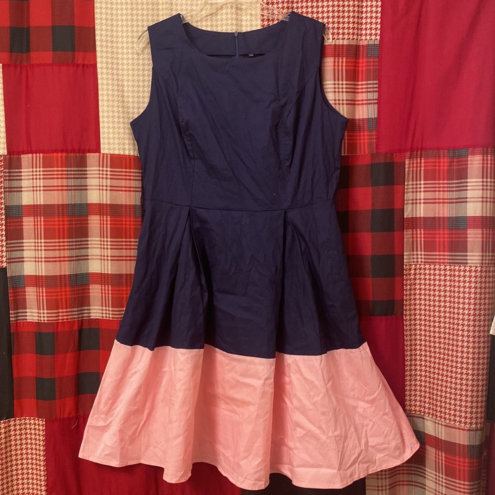 Colorblock fit & flare retro dress